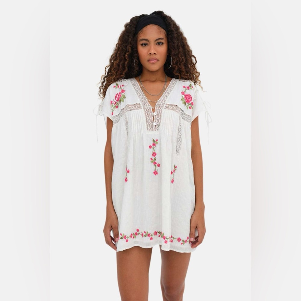 For Love & Lemons Jolene Embroidered Mini Dress